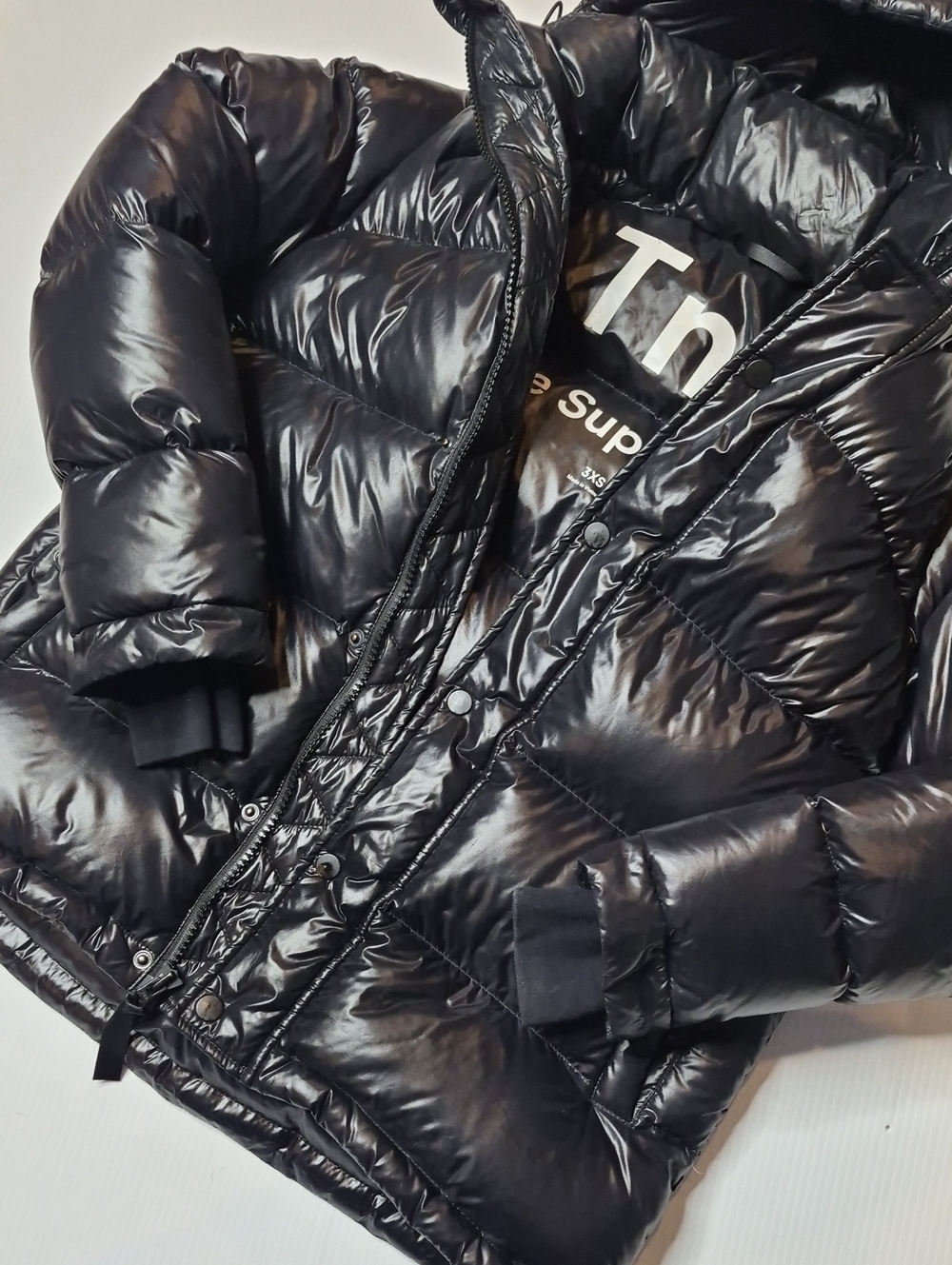 Women's Aritzia TNA Super Puff Hi-Gloss Black Size 3XS - Picture 8 of 11